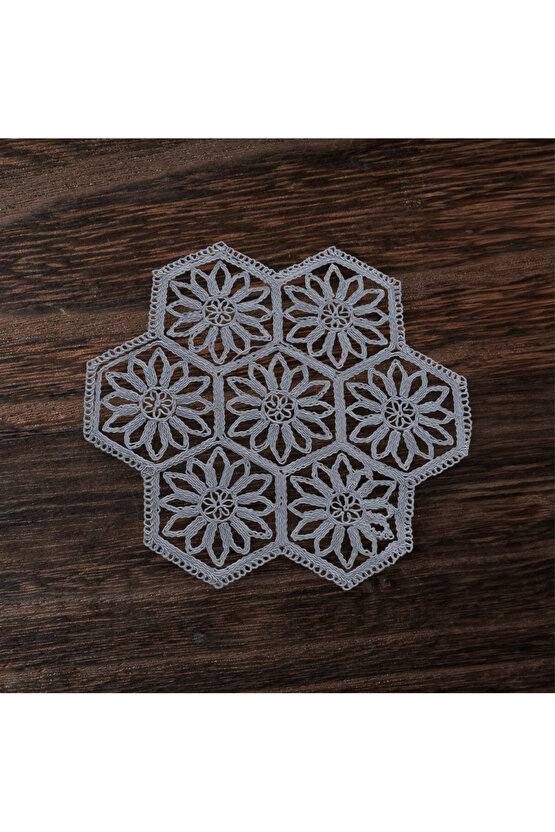 Fransız Dantel Detaylı 6 Adet Runner, Masa Üzerine Runner,