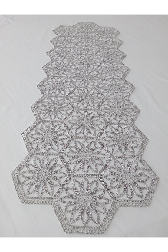 Fransız Dantel Detaylı Tek Runner, Masa Üzerine Runner, Masa Örtüsü