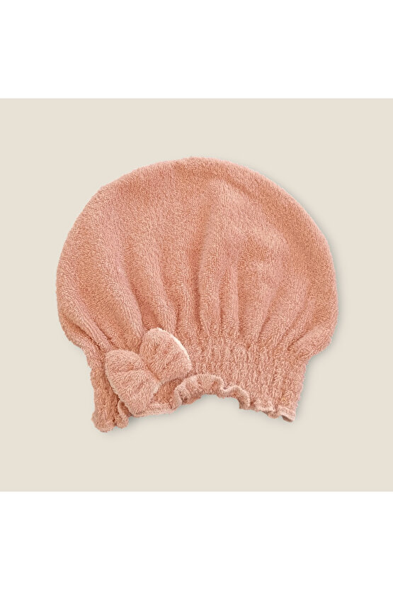 Saç Kurulama Banyo Duş Bonesi – %100 Pamuk , Fiyonklu Siyah