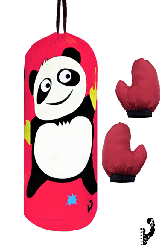 Pembe Eldiven Hediyeli 2-6 Yaş Çocuklar Için Boks Torbası Içi Dolu