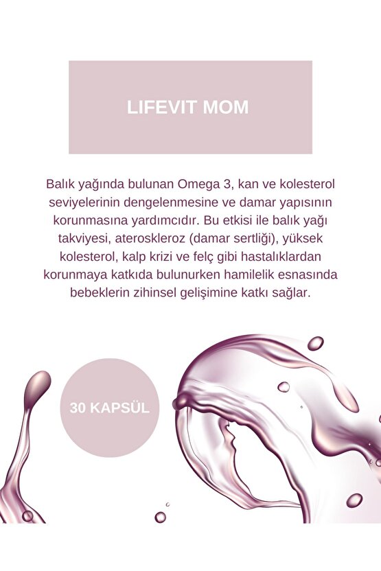 Mom Omega 30 Kapsül – Anneler Ve Bebekler Için Omega 3 Ve Folik Asit Takviyesi