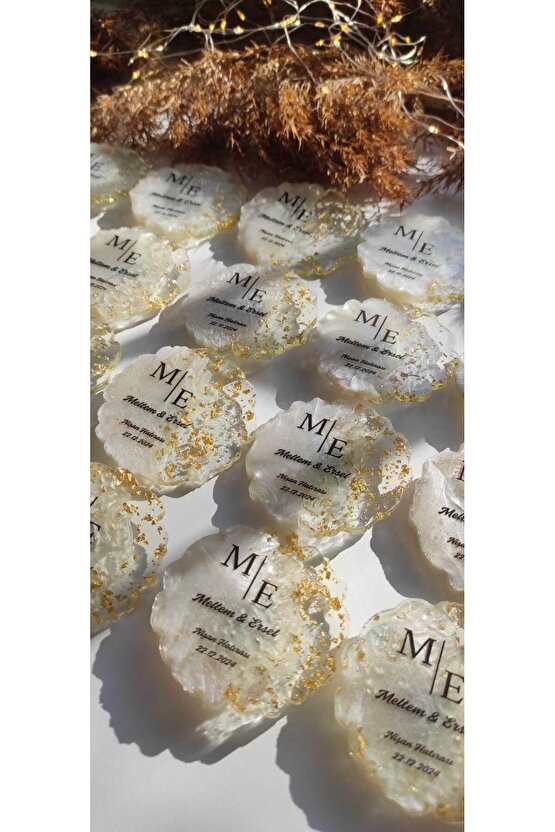 BİRGÜLCE Epoksi Magnet 10 Adet Söz Nişan Nikah Kına Hediyelik