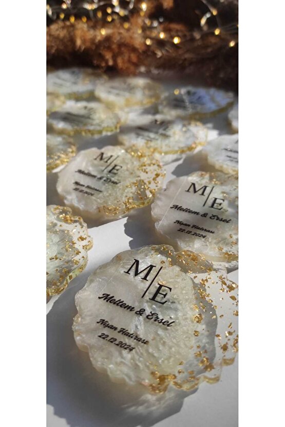 BİRGÜLCE Epoksi Magnet 10 Adet Söz Nişan Nikah Kına Hediyelik