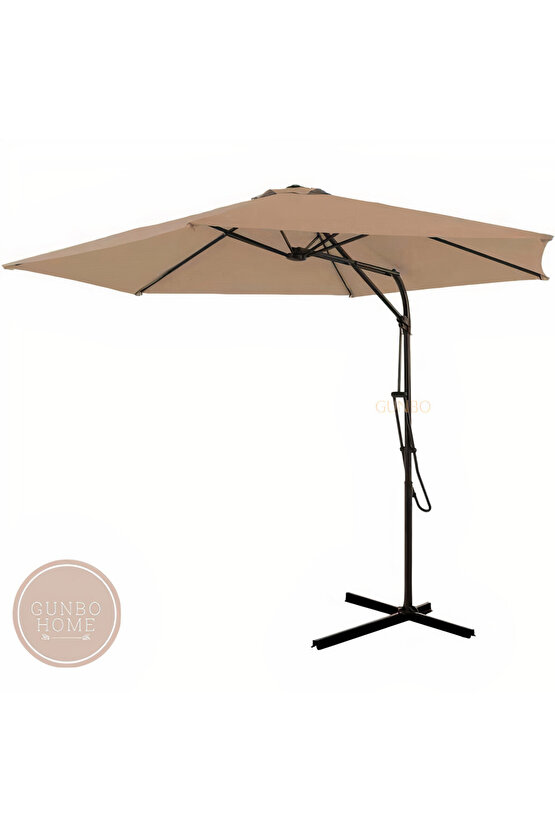 3 Mt Şemsiye + 4 Lü Ağırlık Seti Havuz Şemsiyesi Bidonlu, Bahçe Şemsiyesi, Teras Şemsiyesi Set