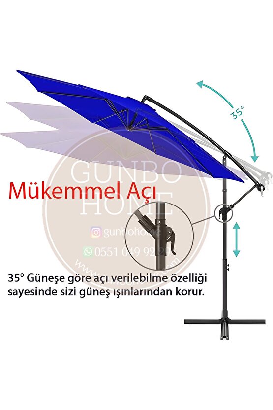 3 MT 8 KABURGA FULL DEMİR 21 KG MAVİ  BAHÇE ŞEMSİYESİ HAVUZ ŞEMSİYESİ YERLİ ÜRETİM BÜYÜK ŞEMSİYE