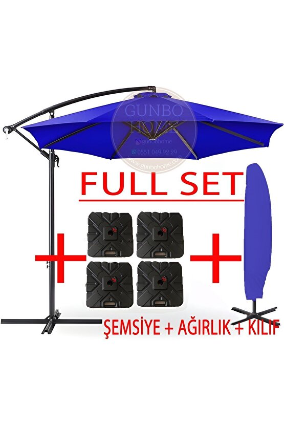 3 MT 8 KABURGA FULL DEMİR 21 KG MAVİ BAHÇE ŞEMSİYESİ FULL SET HAVUZ ŞEMSİYESİ BÜYÜK ŞEMSİYE