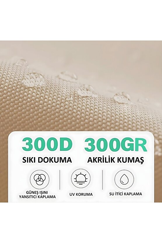 3 Mt 8 Kaburga Bej Renk Full Demir 21 Kg Bahçe Şemsiyesi Full Set Yerli Üretim Büyük Şemsiye