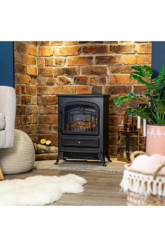 GUNBO HOME Elektrikli Şömine ,soba 1850w Isıtıcı Fan, Alev Efektli