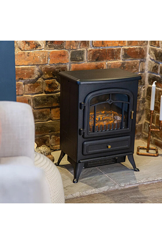 GUNBO HOME Elektrikli Şömine ,soba 1850w Isıtıcı Fan, Alev Efektli