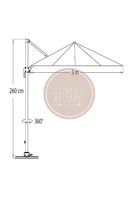 3 X 3 Kare Dev Bahçe Şemsiyesi Tam Rpofesyonel Bahçe Şemsiyesi Teras Şemsiyesi Muz Şemsiye Ampul