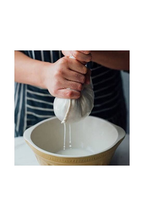 Bitkisel Süt Torbası 25x30 cm Organik Yoğurt Süzme Kesesi Yıkanabilir Keten Kese Vegan.