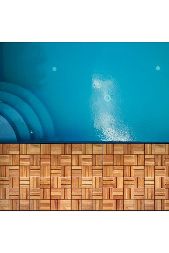 5 Koli Tik Ağacı Parke Balkon Teras Yer Döşemesi Masif Ahşap 5x9 =45 Adet