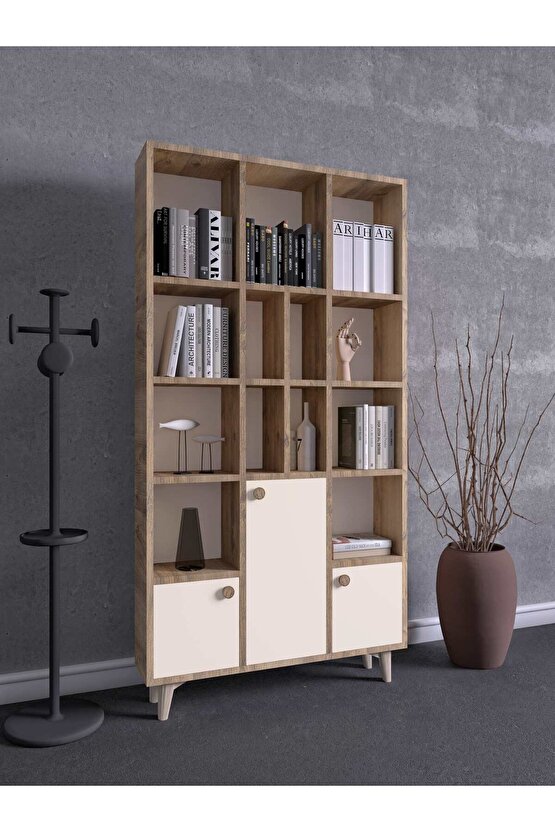 Remony Kitaplık Atlantikçam-Bej