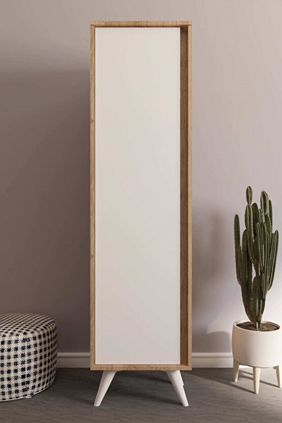 Ella Raflı Vestiyer Meşe-Beyaz