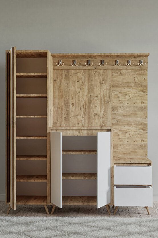 Portmanto Atlantik Çam-Beyaz