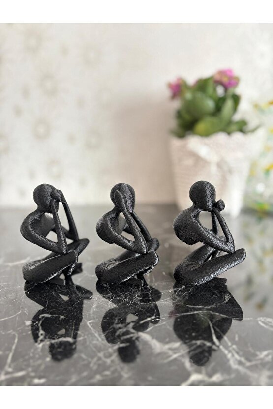 Iskandinav Tarzı Üçlü Biblo Heykel (SERT PLASTİK)