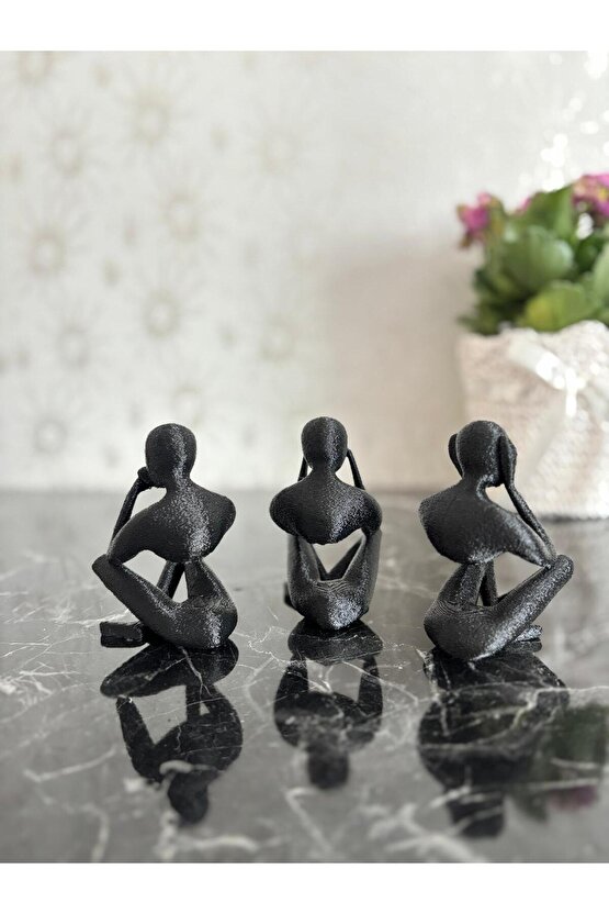 Iskandinav Tarzı Üçlü Biblo Heykel (SERT PLASTİK)