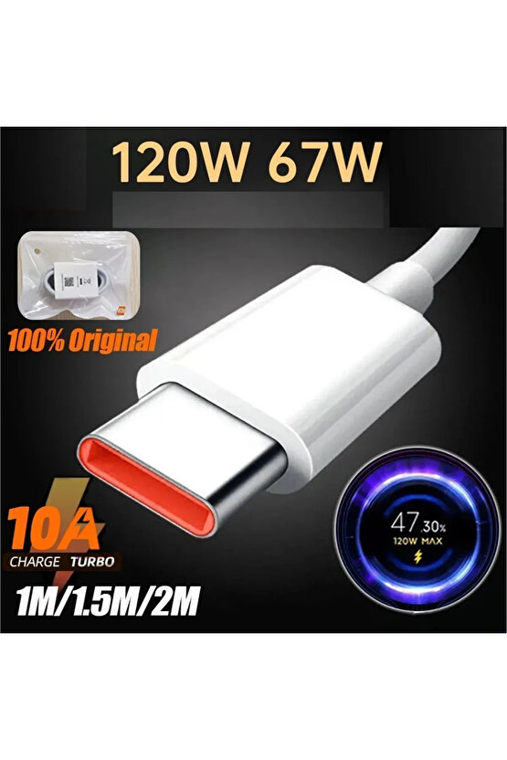 Orijinal Hızlı Şarj Kablosu 10A 67 -120 Watt Tüm Cihazlar İle Uyumlu