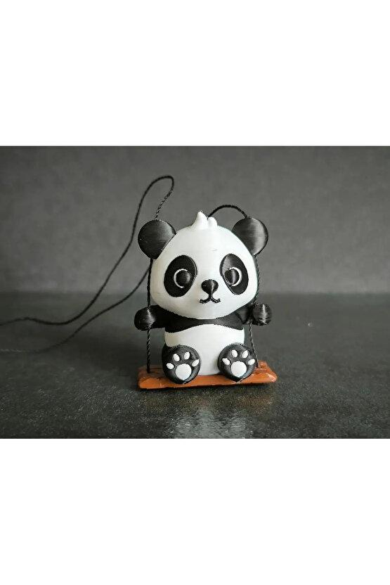 Salıncaklı Panda Araba Süsü, Dikiz Aynası Süsü, Tatlı Panda Dekoru, Araç Aksesuarı