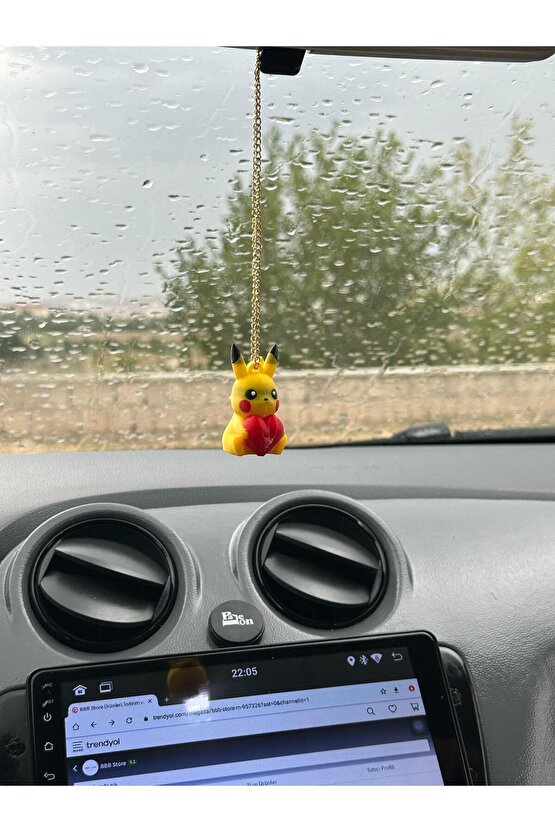 Kalpli Pikachu Dikiz Aynası Süsü - Araç İçi Aksesuar