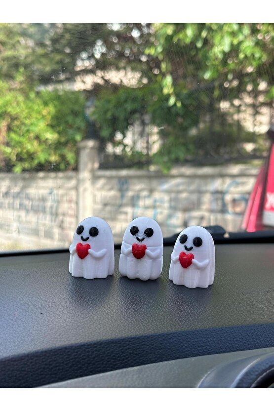 3 Lü Sevimli Hayalet Araba süsü - Araç İçi Aksesuar Sevimli Hayalet Figürü - Oto Aksesuarı