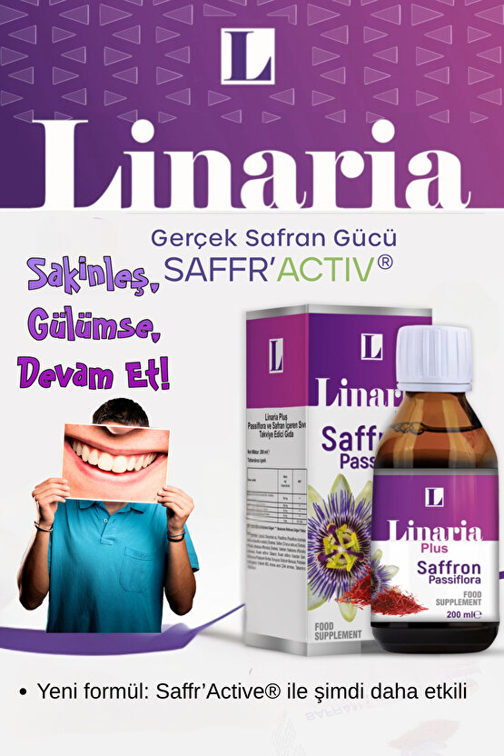 Plus Safran Ekstresi Ve Passiflora Içeren Sıvı Takviye Edici Gıda (200 ML)