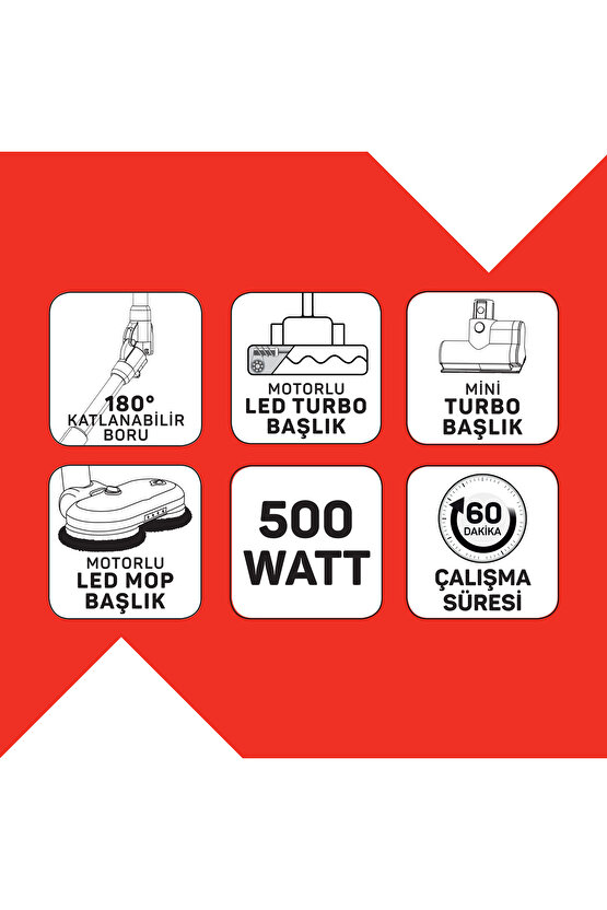 MagiClean HydroFlex Dikey Şarjlı Süpürge  Siyah - AR4210