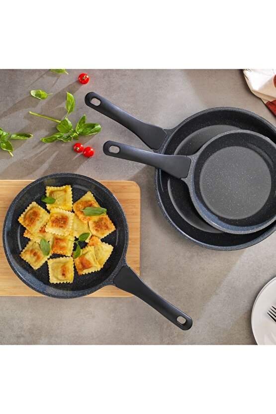 Stark Döküm Tava Seti 3 Parça-Gri