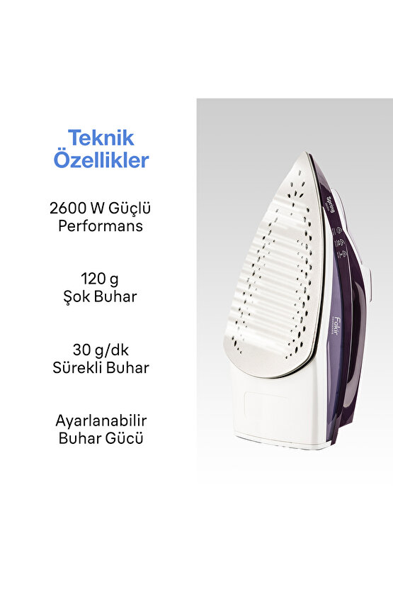 Spring Buharlı Ütü Mor