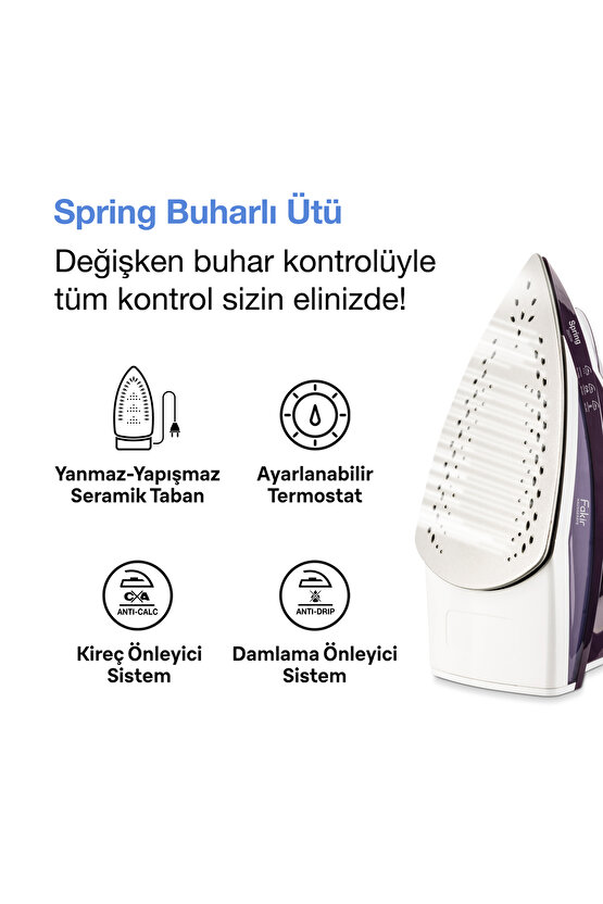 Spring Buharlı Ütü Mor