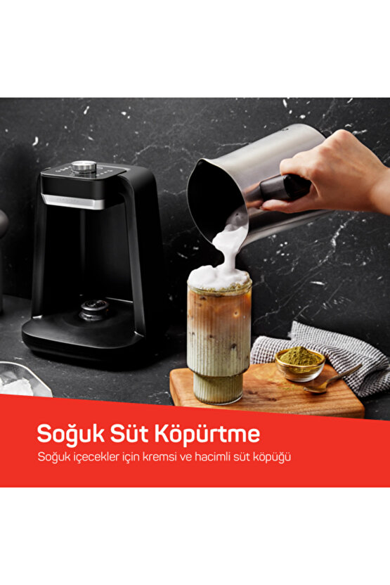 Okka Rich Spin Pro Çelik Cezveli Közde Sütlü Türk Kahve Makinesi 5 Fincan Kapasiteli Krom - OK0020-K