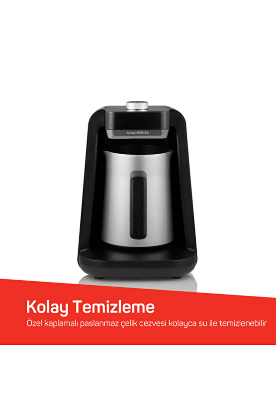 Okka Rich Spin Pro Çelik Cezveli Közde Sütlü Türk Kahve Makinesi 5 Fincan Kapasiteli Krom - OK0020-K