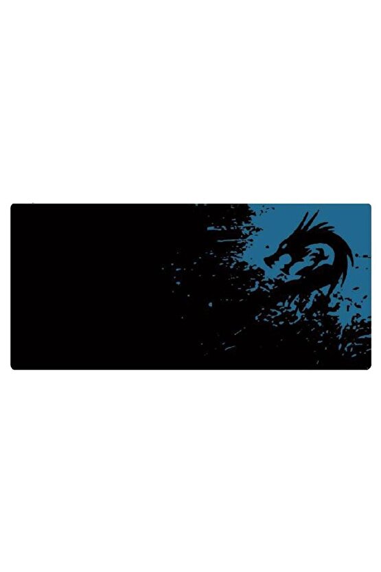 Oyuncu Mouse Pad Rakoon Desenli Mavi-siyah Oyuncu Mouse Pad 70x30 Cm Kaymaz Dikişli 1 Kalite