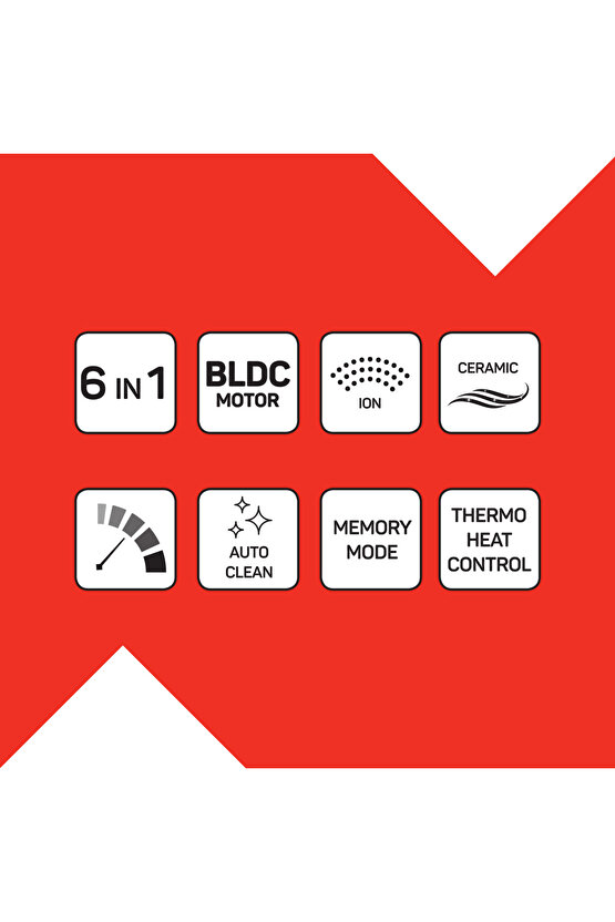 Revolution BLDC Ionic Hava Üflemeli Saç Şekillendirici 6 Farklı Başlıklı - AR5166