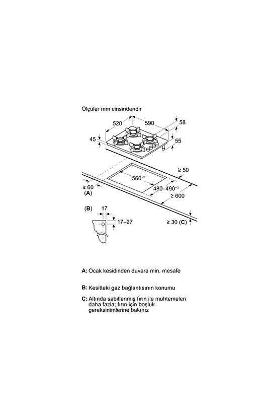 OE36P9P10D Gazlı Ankastre Ocak