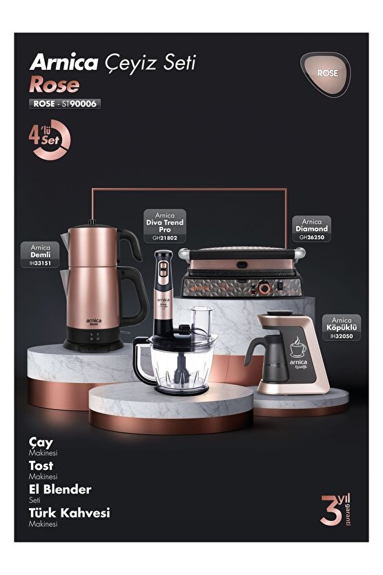 4lü Çeyiz Seti ST90006 Rose