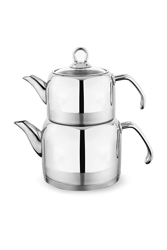 Ada Metal Orta Boy Çelik Çaydanlık Takımı Inox