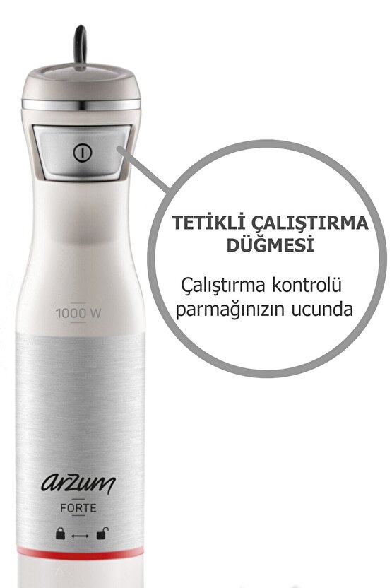 Forte Multi Blender Seti Tetikli Çalıştırma 1000W Beyaz - AR1157