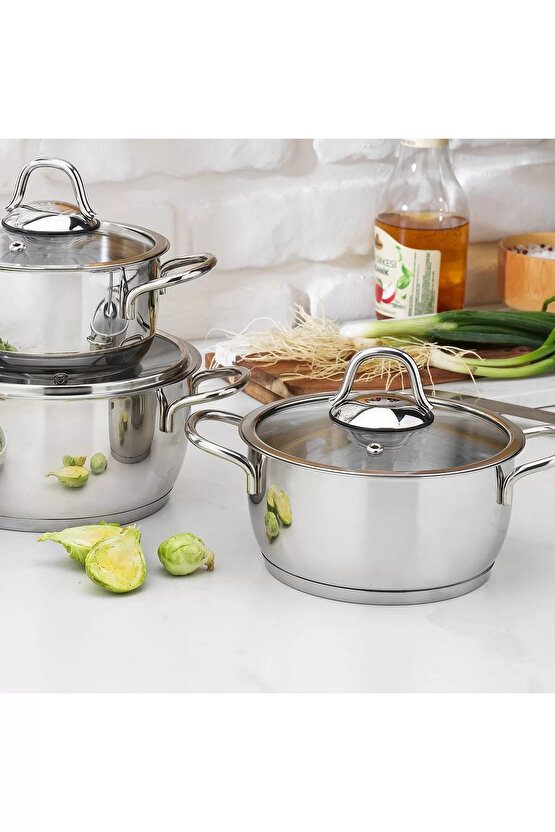 Eva Çelik Tencere Seti 6 Parça İnox