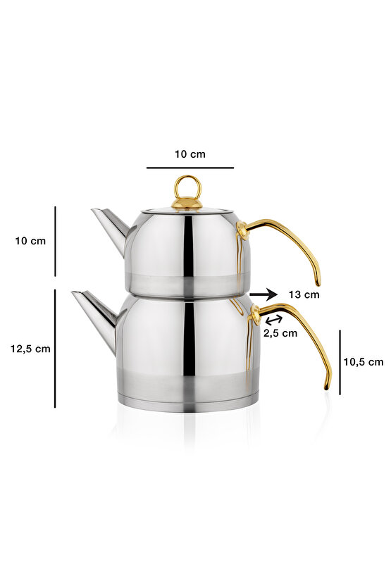 Ada (Orta) 4 Parça Gold Çaydanlık Takımı