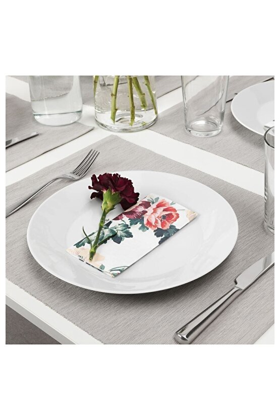 Üç Katlı 60 Adet 33x33 Cn Ticaret Çiçek Desenli Peçete