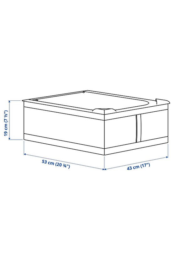 43x53x19 Yatak Altı- Yastık Çarşaf Nevresim Giysi Saklama Kutusu Hurç Kutu Koyu Gri