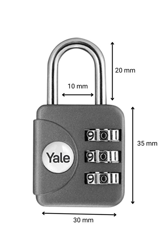 Geniş Tip Mini Şifreli Asma Kilit Gri