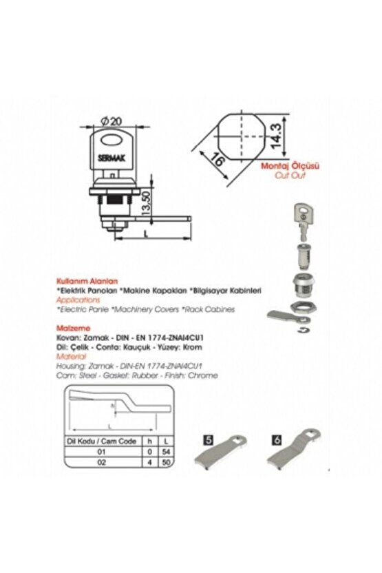 Sermak Mini Mandallı Kilit 219 1