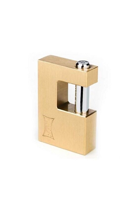 Yatay Pirinç Asma Kilit Sarı 80 Mm