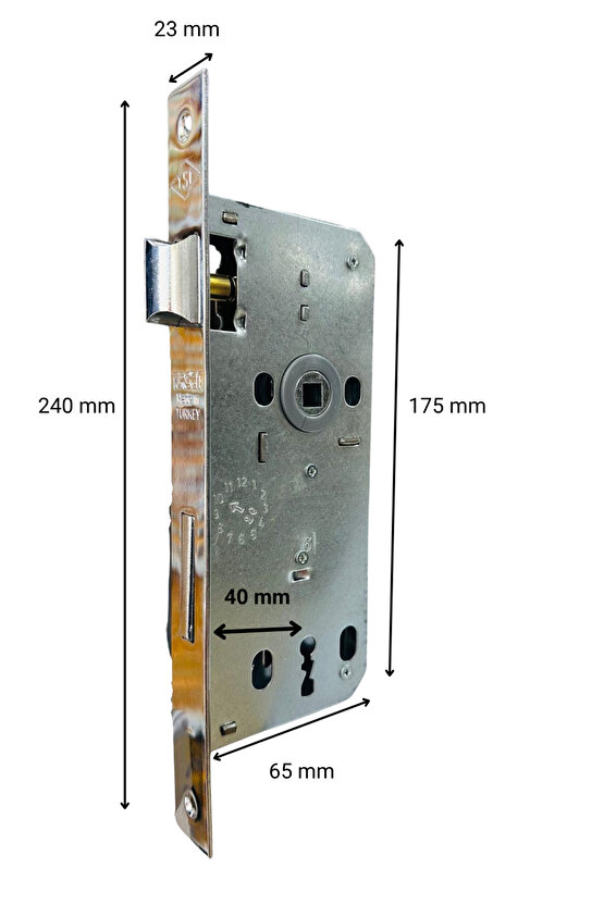 Gömme Kilit 23 Mm Kare Aynalı 40 Mm