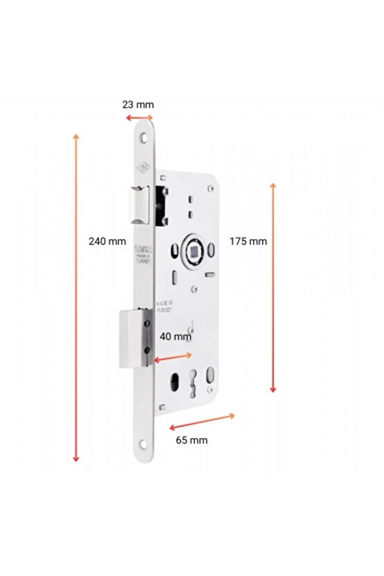 Gömme Kilit Oval 23 Mm Aynalı 40 Mm