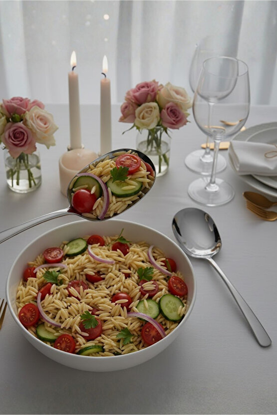 Lüx Paslanmaz Çelik Servis Kaşığı 21 Cm - Sunum Kaşığı - Salata Kaşığı