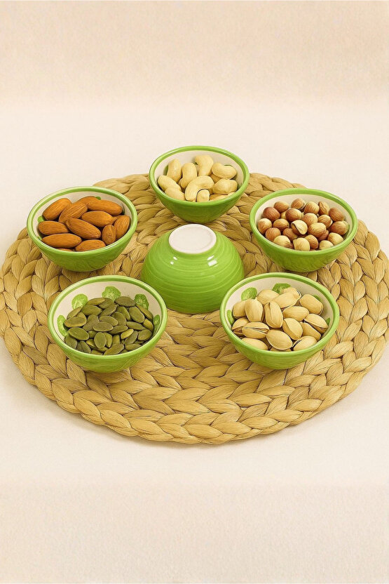 6’lı Seramik Mini Kase Seti – Çerezlik, Sosluk ve Sunumluk Kase Takımı