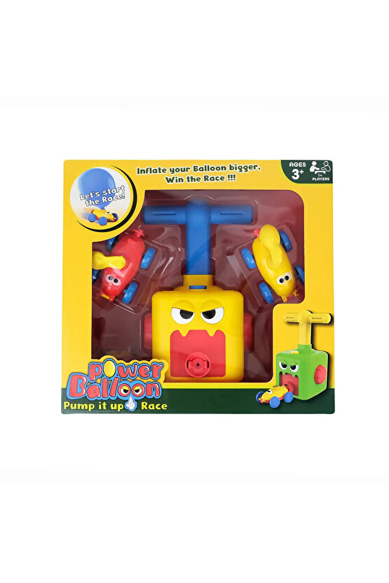 Oyuncak 2 Arabalı Balon Şişirme Makinesi Oyuncak Set Eğitici Balon Makinası Balonu Şişir Araç Gitsin